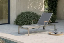 OUTFLEXX Rollliege, silber, Edelstahl/Textilene, mit Gasfeder, 195,5x74x35cm