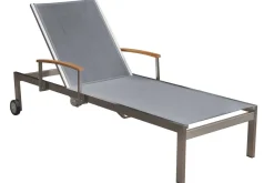 OUTFLEXX Rollliege, silber, Edelstahl/Textilene, mit Gasfeder, 195,5x74x35cm