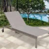 OUTFLEXX Rollliege, taupe, Edelstahl/Textilene, verstellbare Rückenlehne, 212x71x36cm
