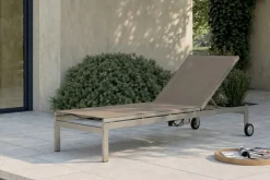 OUTFLEXX Rollliege, taupe, Edelstahl/Textilene, verstellbare Rückenlehne, 212x71x36cm