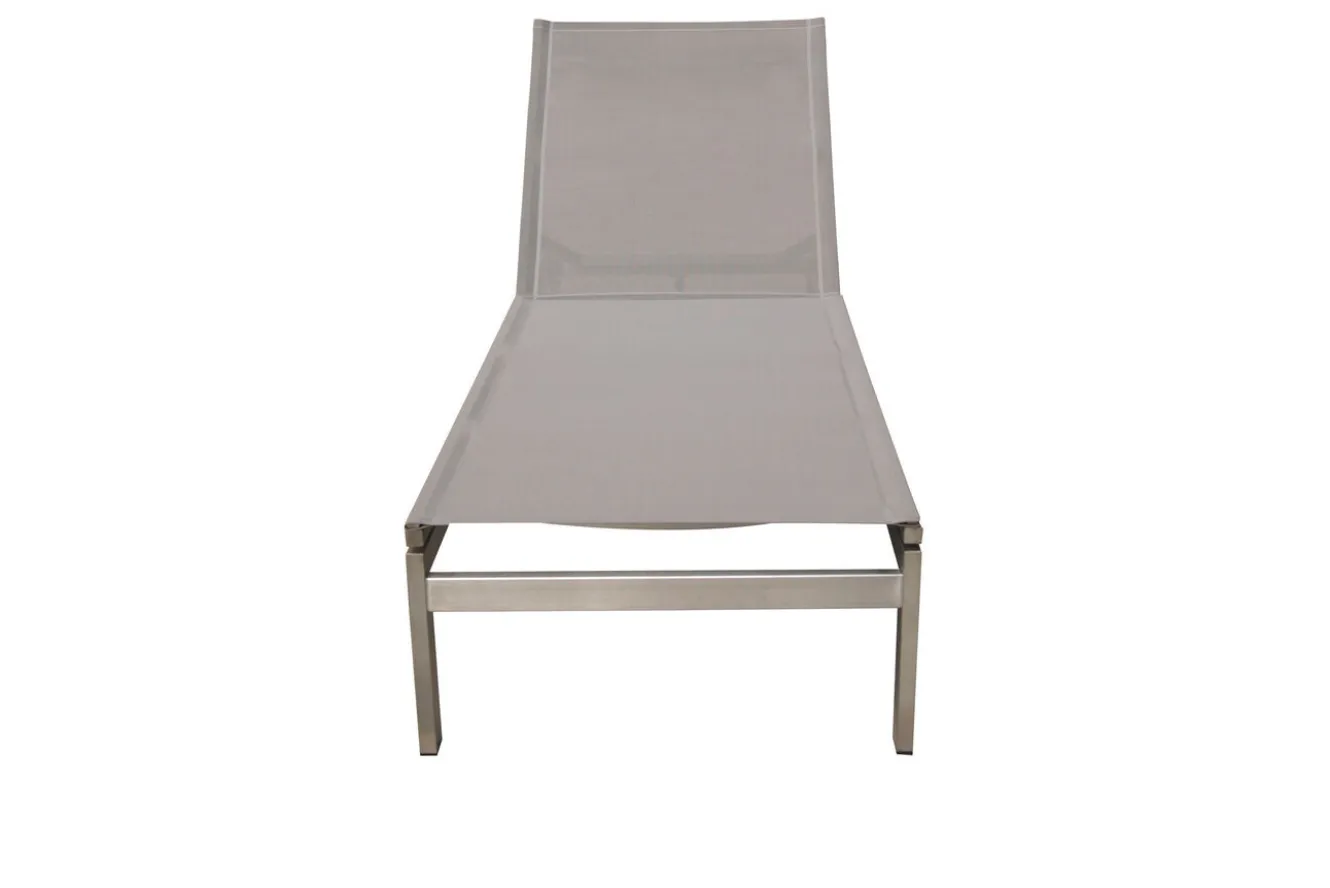 OUTFLEXX Rollliege, taupe, Edelstahl/Textilene, verstellbare Rückenlehne, 212x71x36cm