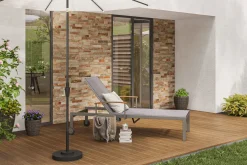 OUTFLEXX Rollliege, taupe, Edelstahl/Textilene, mit Gasfeder, 195 x 74 cm