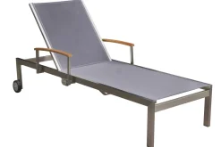 OUTFLEXX Rollliege, taupe, Edelstahl/Textilene, mit Gasfeder, 195 x 74 cm