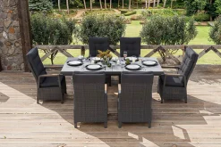 OUTFLEXX Serro Garten-Essgruppe, 6 Personen, ausziehbar, 200-260cm, Alu/Polyrattan, FSC®-zertifiziert