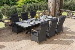 OUTFLEXX Serro Garten-Essgruppe, 6 Personen, ausziehbar, 200-260cm, Alu/Polyrattan, FSC®-zertifiziert