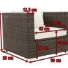OUTFLEXX Sessel, braun marmoriert, Polyrattan, 90 x 85 x 70 cm, wasserfeste Kissenbox