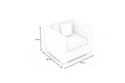 OUTFLEXX Sessel, desert-beige, Aluminium/Polyrattan/Polyester, Kissen inklusive, mit Kissenboxfunktion