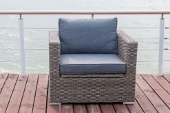 OUTFLEXX Sessel, grau, Polyrattan, 94 x 82 x 70 cm, wasserfeste Kissenbox