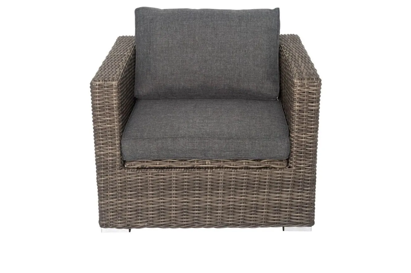 OUTFLEXX Sessel, grau, Polyrattan, 94 x 82 x 70 cm, wasserfeste Kissenbox