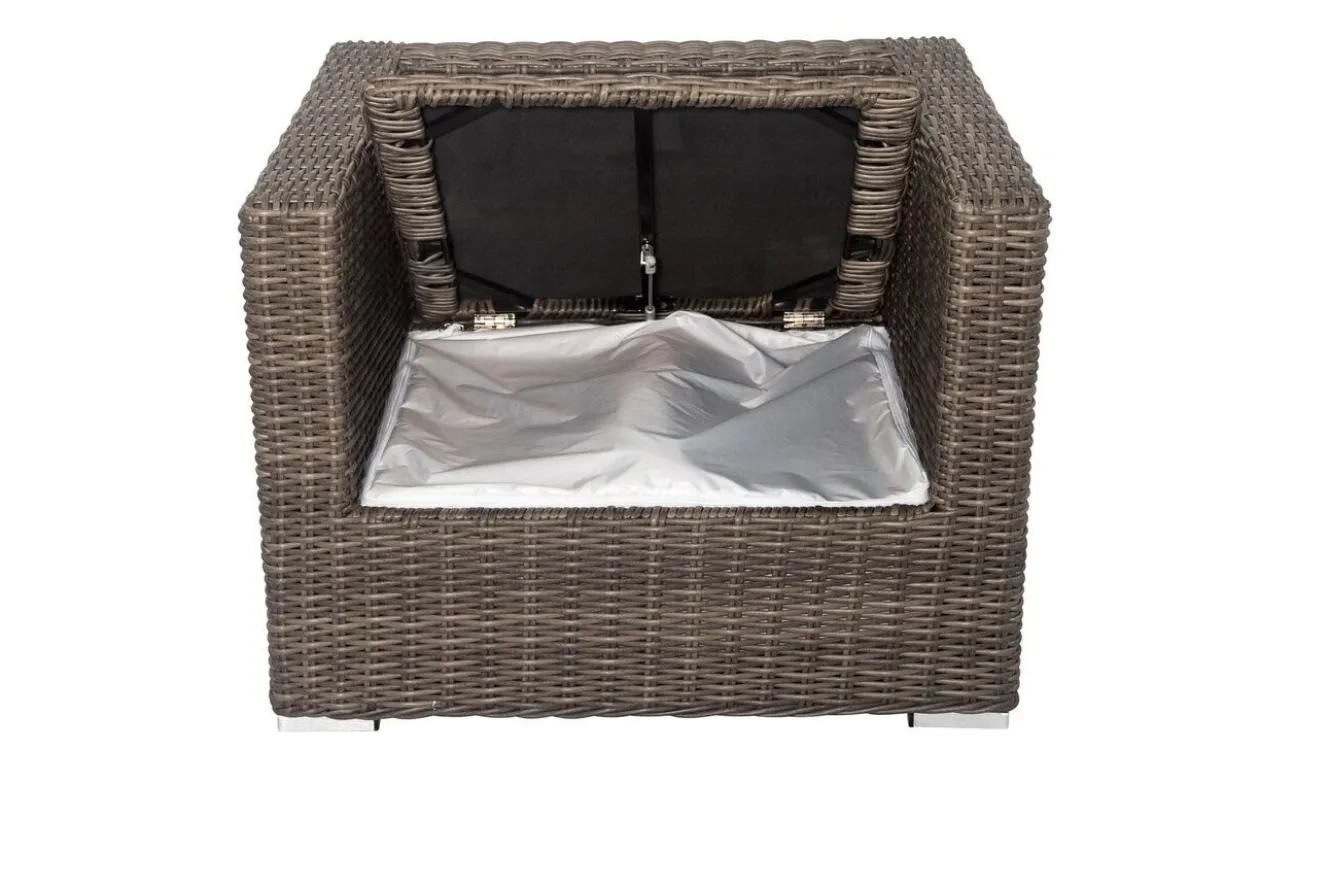 OUTFLEXX Sessel, grau, Polyrattan, 94 x 82 x 70 cm, wasserfeste Kissenbox