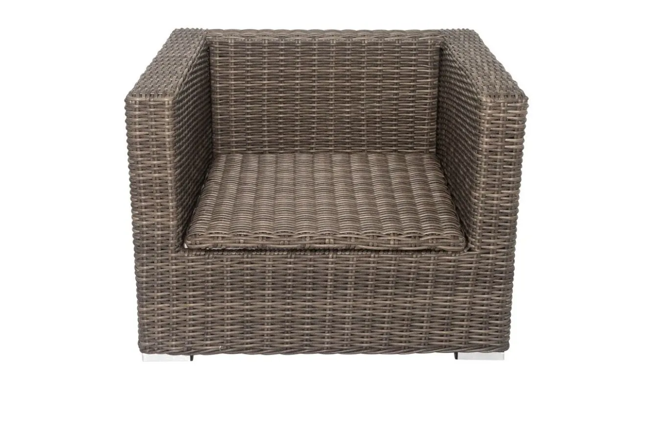 OUTFLEXX Sessel, grau, Polyrattan, 94 x 82 x 70 cm, wasserfeste Kissenbox