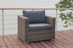OUTFLEXX Sessel, grau, Polyrattan, 94 x 82 x 70 cm, wasserfeste Kissenbox