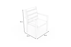 OUTFLEXX Sessel, hellgrau, Alu/Polyester, pulverbeschichtet, hohe Belastbarkeit
