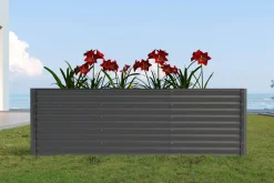OUTFLEXX Set Hochbeet mit Erweiterungsmodul, anthrazit, Aluminium-Zink-Stahl, 180+80cm