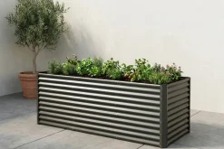 OUTFLEXX Set Hochbeet mit Erweiterungsmodul, anthrazit, Aluminium-Zink-Stahl, 180+80cm