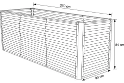 OUTFLEXX Set Hochbeet mit Erweiterungsmodul, anthrazit, Aluminium-Zink-Stahl, 180+80cm
