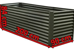 OUTFLEXX Set Hochbeet mit Erweiterungsmodul, anthrazit, Aluminium-Zink-Stahl, 120+80cm