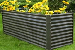 OUTFLEXX Set Hochbeet mit Erweiterungsmodul, anthrazit, Aluminium-Zink-Stahl, 120+80cm