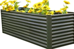 OUTFLEXX Set Hochbeet mit Erweiterungsmodul, anthrazit, Aluminium-Zink-Stahl, 120+80cm