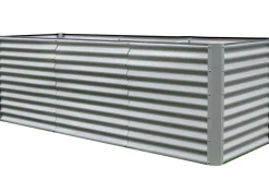 OUTFLEXX Set Hochbeet mit Erweiterungsmodul, silber, Aluminium-Zink-Stahl, 180+80cm