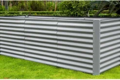 OUTFLEXX Set Hochbeet mit Erweiterungsmodul, silber, Aluminium-Zink-Stahl, 180+80cm