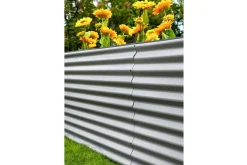 OUTFLEXX Set Hochbeet mit Erweiterungsmodul, silber, Aluminium-Zink-Stahl, 120+80cm