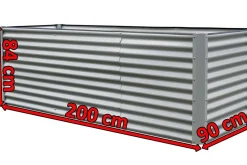 OUTFLEXX Set Hochbeet mit Erweiterungsmodul, silber, Aluminium-Zink-Stahl, 120+80cm