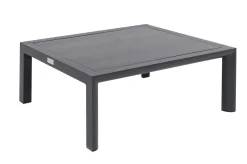 OUTFLEXX 3-Sitzer Sofa, anthrazit matt, Alu/Polyester, 167x75x66 cm, inklusive Hocker und Beistelltisch