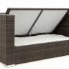 OUTFLEXX 2-Sitzer Sofa, braun marmoriert, Polyrattan, 152 x 85 x 70 cm, wasserfeste Kissenbox