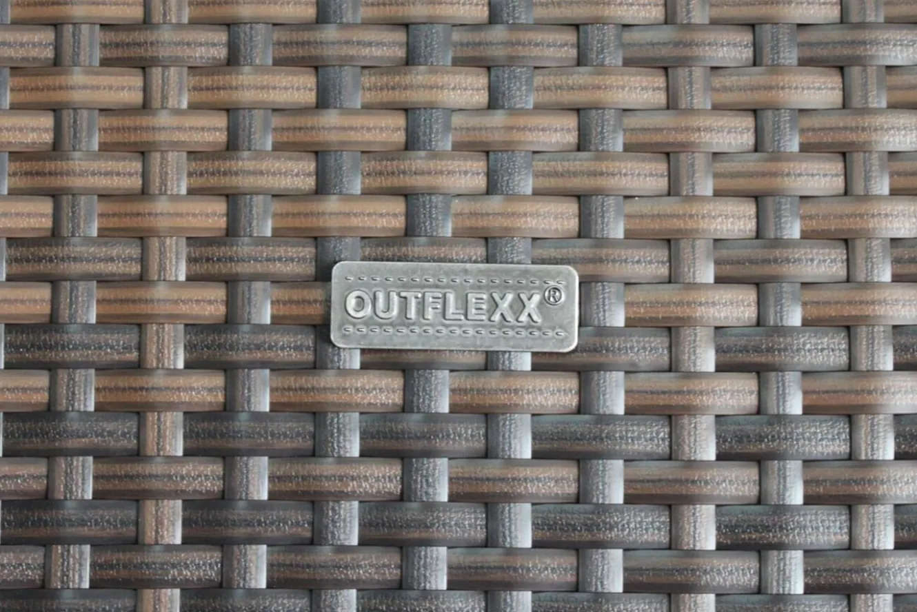 OUTFLEXX 2-Sitzer Sofa, braun marmoriert, Polyrattan, 152 x 85 x 70 cm, wasserfeste Kissenbox