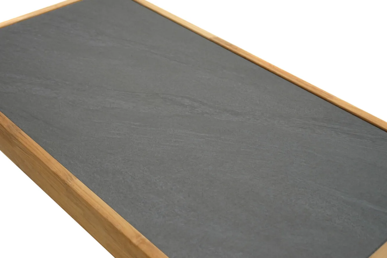 OUTFLEXX Skagen Couchtisch, Anthrazit, Teak/Aluminium, 125x65 cm, Pflegeleicht