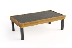 OUTFLEXX Skagen Couchtisch, Anthrazit, Teak/Aluminium, 125x65 cm, Pflegeleicht
