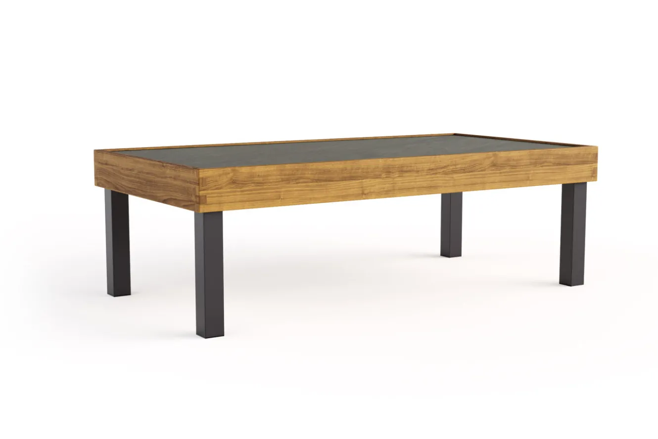 OUTFLEXX Skagen Couchtisch, Anthrazit, Teak/Aluminium, 125x65 cm, Pflegeleicht