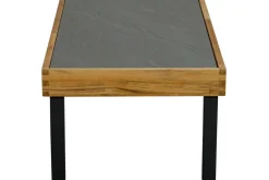 OUTFLEXX Skagen Couchtisch, Anthrazit, Teak/Aluminium, 125x65 cm, Pflegeleicht
