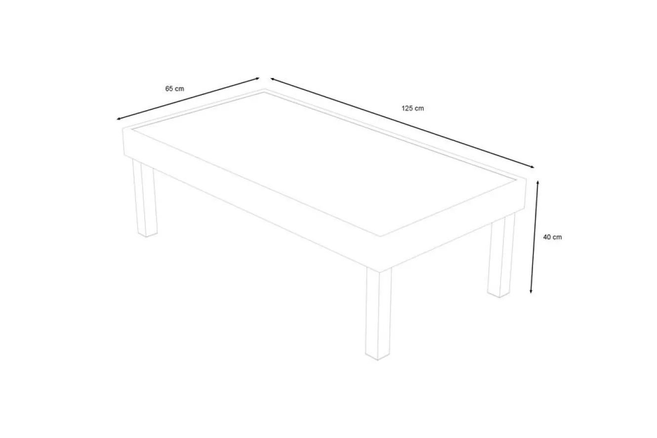 OUTFLEXX Skagen Couchtisch, Anthrazit, Teak/Aluminium, 125x65 cm, Pflegeleicht