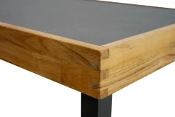 OUTFLEXX Skagen Couchtisch, Anthrazit, Teak/Aluminium, 125x65 cm, Pflegeleicht