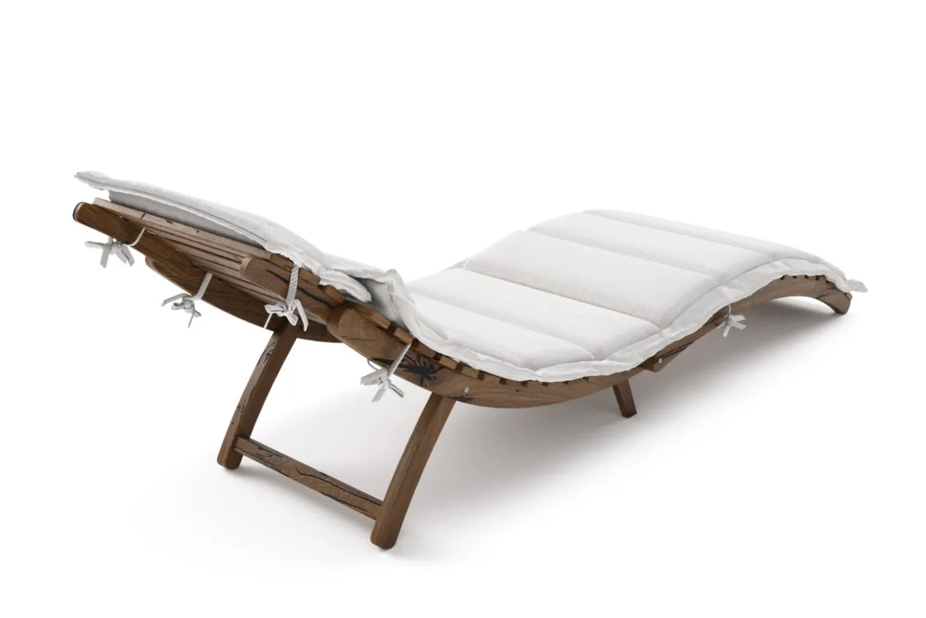 OUTFLEXX Sonnenliege, Akazie/Polyester, 186 x 55 x 21 cm, inkl. Auflage, FSC®-zertifiziertes Produkt