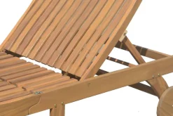 OUTFLEXX Sonnenliege, natur, Akazie, Geölt, Rollbar, Vertikal Verstellbar, FSC®-zertifiziertes Produkt