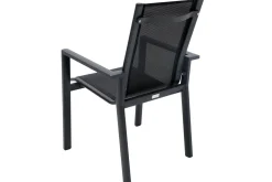 OUTFLEXX Stapelsessel, anthrazit matt/schwarz, Alu/Textilene, 60x69x93,5cm
