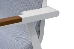 OUTFLEXX Stapelsessel, creme/weiß pulverbeschichtet, Alu/Textilene, langlebiges Material, stapelbar