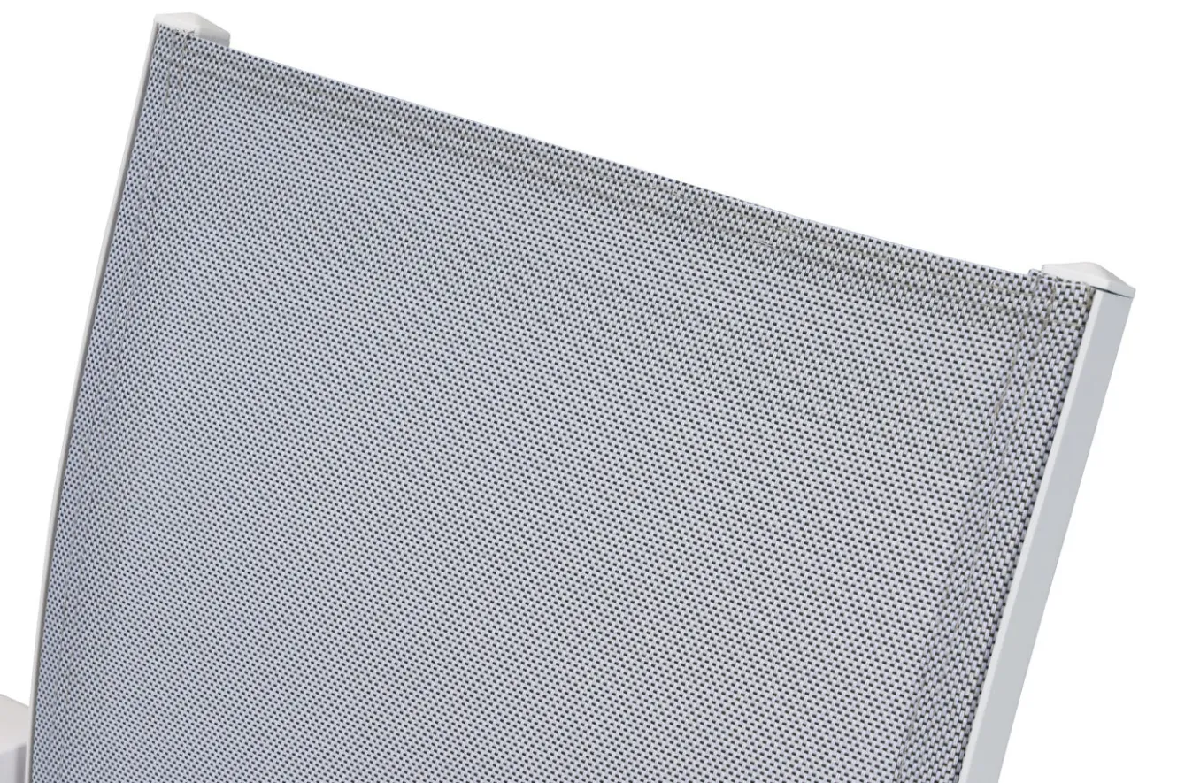 OUTFLEXX Stapelsessel, creme/weiß pulverbeschichtet, Alu/Textilene, langlebiges Material, stapelbar