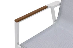OUTFLEXX Stapelsessel, creme/weiß pulverbeschichtet, Alu/Textilene, langlebiges Material, stapelbar