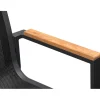 OUTFLEXX Stapelstuhl, anthrazit matt, Alu/Textilene, Armlehnen aus Teak, pulverbeschichtet
