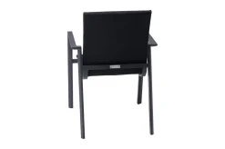 OUTFLEXX Stapelstuhl, schwarz, Alu/Textilene, pulverbeschichtet, pflegeleicht, witterungsbeständig