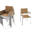 OUTFLEXX Stapelstuhl, Teakholz/Edelstahl, 57x57x85cm, FSC®-zertifiziertes Produkt