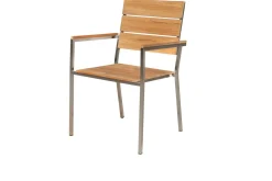 OUTFLEXX Stapelstuhl, Teakholz/Edelstahl, 57x57x85cm, FSC®-zertifiziertes Produkt