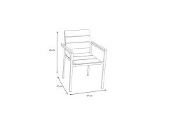 OUTFLEXX Stapelstuhl, Teakholz/Edelstahl, 57x57x85cm, FSC®-zertifiziertes Produkt