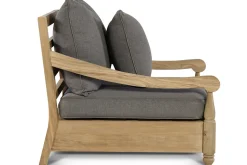 OUTFLEXX Stuhl, natur, recyceltes Teak, 90X90x82cm, inkl. Kissen, mit Armlehnen, FSC®-zertifiziertes Produkt