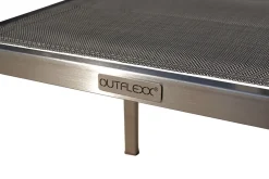 OUTFLEXX Stuhl, silber, Edelstahl/Textilene, padded, Armlehnen aus Teakholz, 62x56,5x86cm