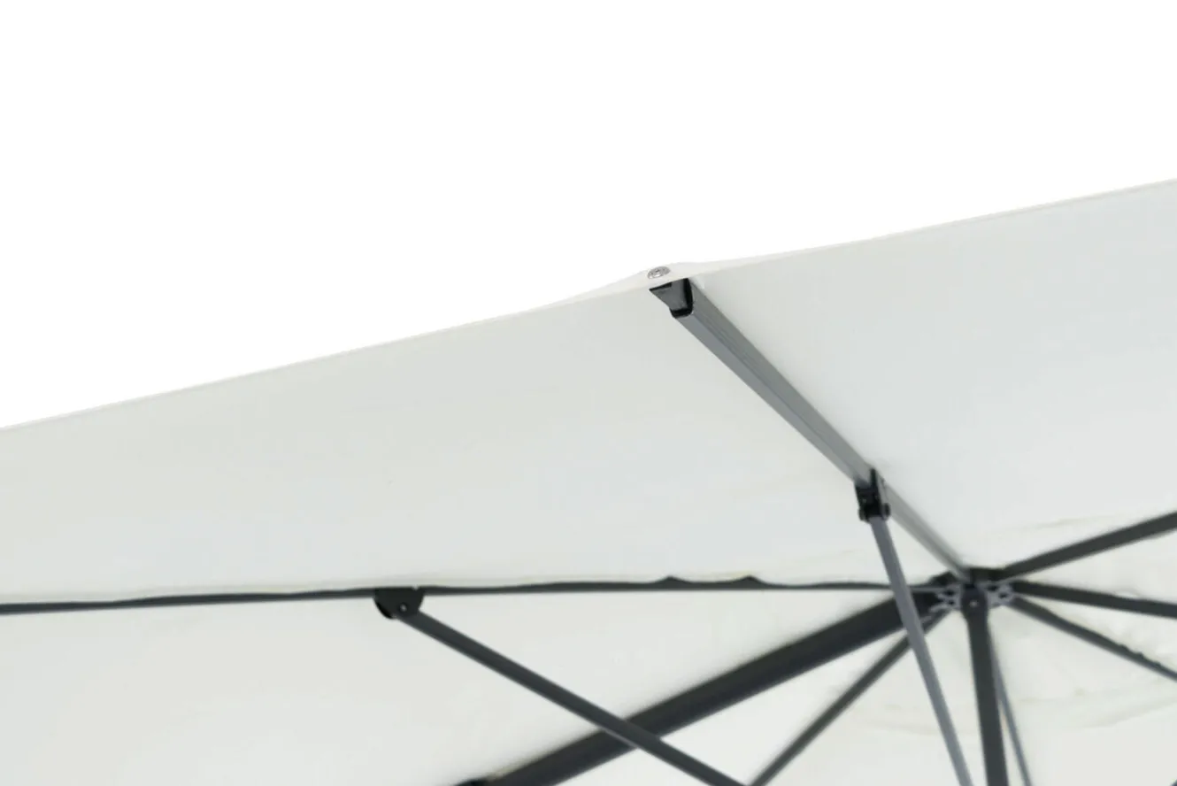 OUTFLEXX Sydney Ampelschirm, anthrazit/creme, Alu/Polyester, 350 x 350 cm, inkl. Plattenständer